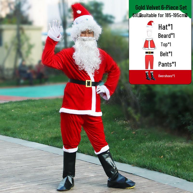 Комплект костюма Санта-Клауса для взрослых - Мужской и женский размер плюс Рождественский наряд