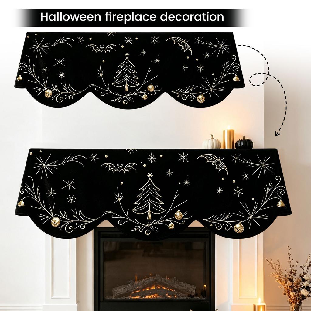 Ткань для декора камина «С Рождеством» для праздничной вечеринки