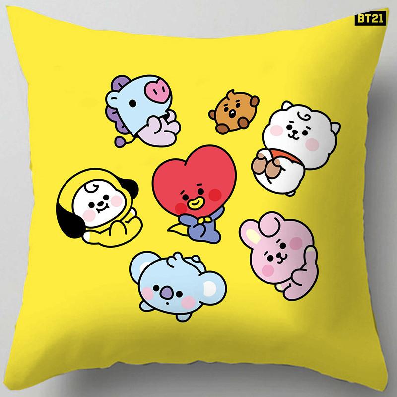Подушка Bt21 Мультяшный Чехол Декоративная Мягкая Наволочка Диван Автомобиль Накидка-Протектор