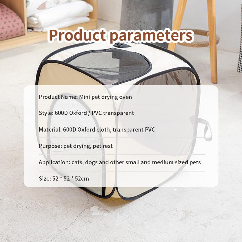 Pet Drying Box Portable Foldable Pet Dry Room Pet Hair Dryer Clean Grooming House Hands-Free Dryer Cage for Cats/Dogs