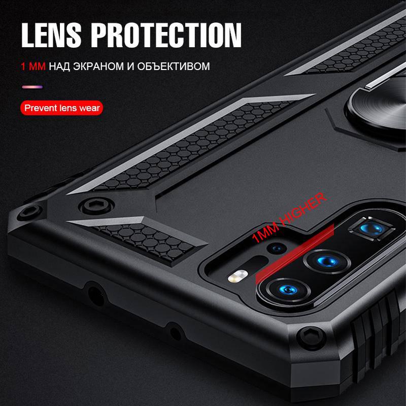 Роскошный противоударный бронированный чехол-подставка Автомобильный держатель кольцо Магнитный чехол для Huawei Samsung Xiaomi iPhone