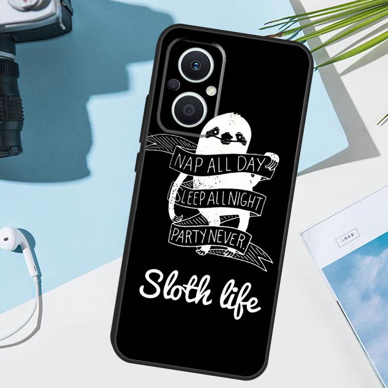 Cute Lovely Cozy Sloth Animal Cover For OPPO Reno 7 8 Lite 10 12 13 14 Pro 11 F 12F 13F 14F OPPO Find X8 X5 X6 X9 Pro Case