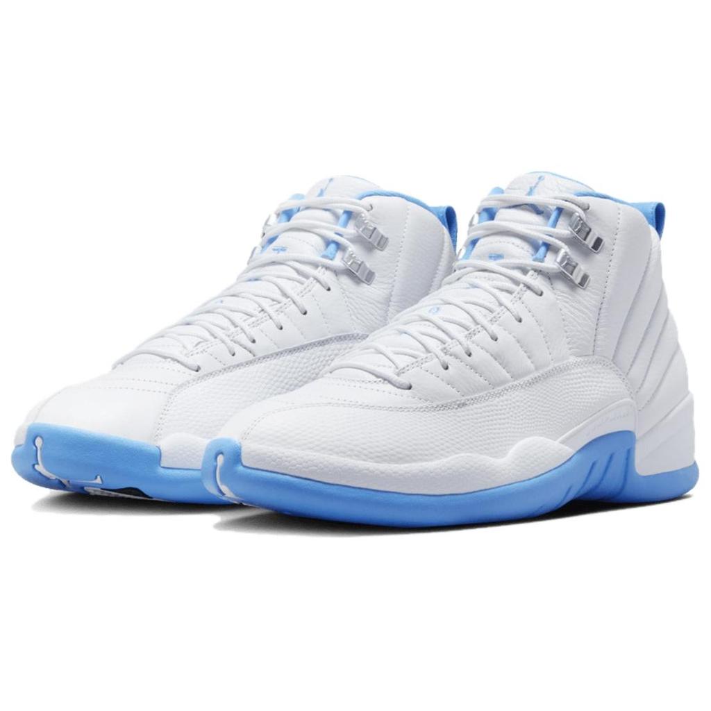 Air Jordan 12 Retro Melo 2025 Мужские кроссовки Белый Университетско-Синий Металлик-Серебристый CT8013-112