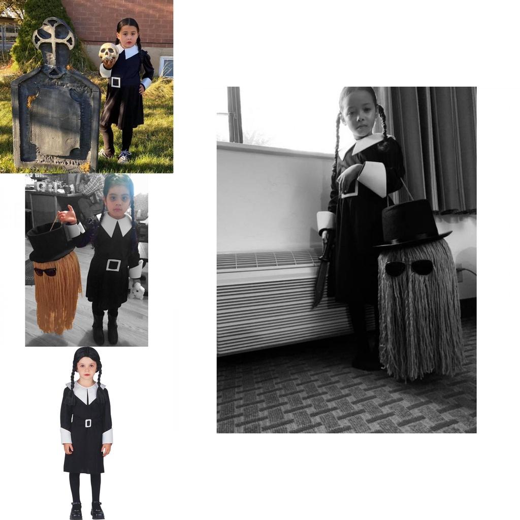 Семейка Аддамс Среда Черное Платье Готический Костюм Для Детей Возраста 3-12 лет