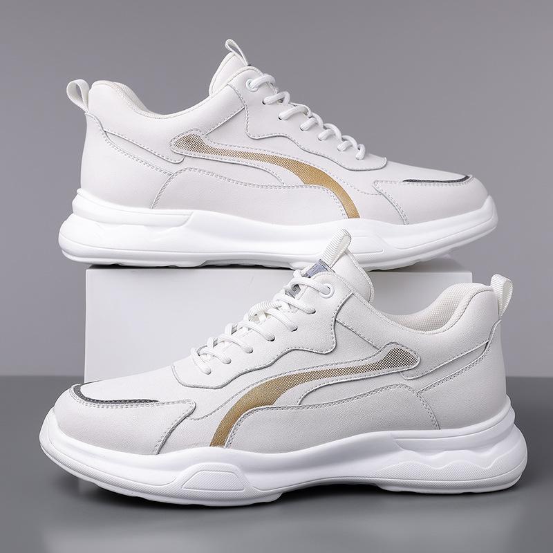 2024 Autumn and Winter New Men's Sports and Leisure Leather Shoes Men's Leather Breathable Youth Versatile Trendy Shoes Men's Laces 2358