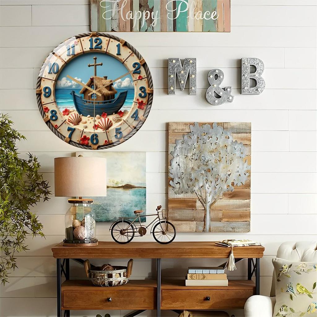 30x30cm Round Glass Wall Clock that Becomes a Natural Part of Your Home's Landscape