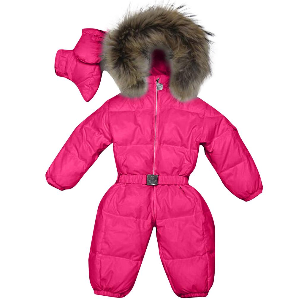 Зимний комбинезон для маленьких мальчиков и девочек, комбинезон с капюшоном, теплое плотное пальто, наряд