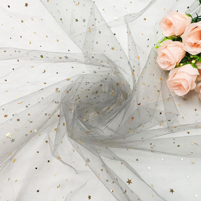 Предварительно нарезанная сетчатая ткань из тюля «Звездная луна» для букетов, юбок для стола и платьев для кукол