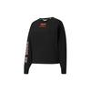 X Mr Doodle Crew Neck Embroidered Logo Knit Sweatshirt Women Tops Black 598687-01