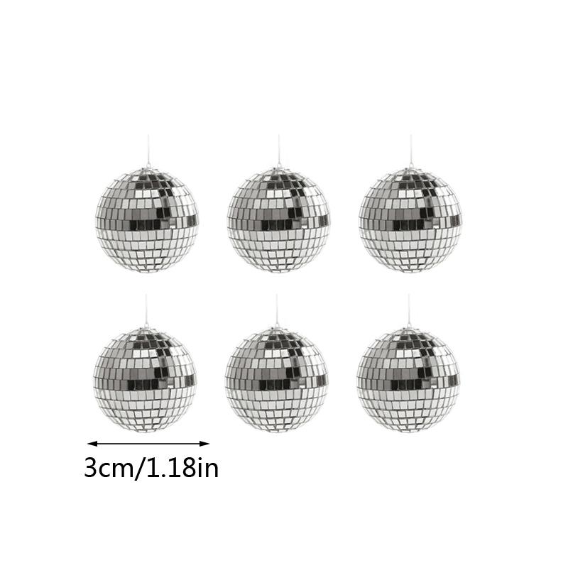 6 шт. зеркальные шары для вечеринки, сияющий шар, зеркальный рождественский лазерный отражающий стеклянный шар, дискотека, елочные украшения для дома
