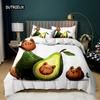 Комплект постельного белья с авокадо Комплект постельного белья с милыми фруктами Покрывало для одеяла Queen Tropical Botanical Cartoon Полиэстеровое одеяло