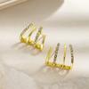 1 pair of versatile U-shaped zircon claw earrings for women, suitable for daily wear during festivals and celebrations