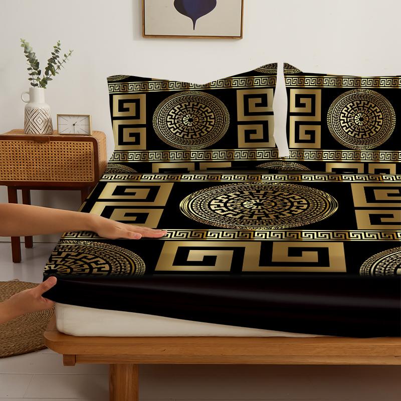 3 предмета Простынь на резинке в европейском стиле 100% полиэстер 1 простынь на резинке 2 наволочки Размер Queen/King Эластичный защитный чехол для матраса