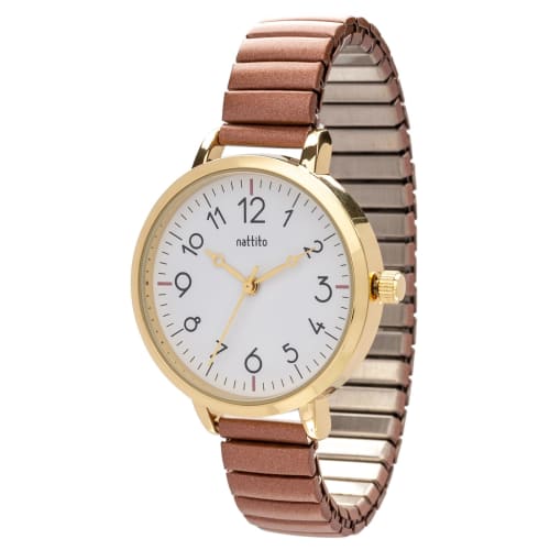 Fieldwork Women's Analog Watch with Bellows Strap, Stainless Steel, Pink, Maruru, YM118-2