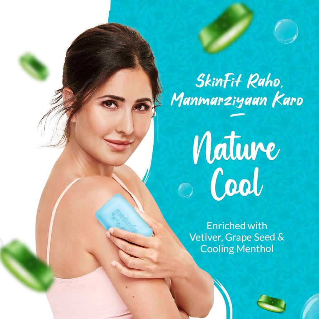 Medimix Аюрведическое охлаждающее мыло для ванны 125 г x 5 мыла с ментолом, ветивером, виноградной косточкой, натуральное веганское комбинированное средство