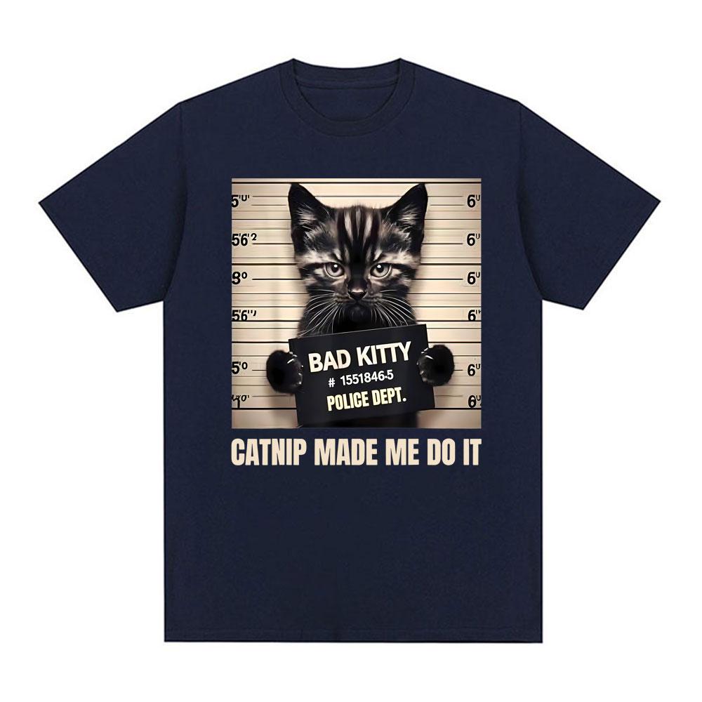 Mugshot for Cat Lover Cat Mom Cat Dad Graphic Tee Shirt Unisex Unisex Short Sleeve Cotton T Shirts Fashion Gothic Tshirt Streetwear