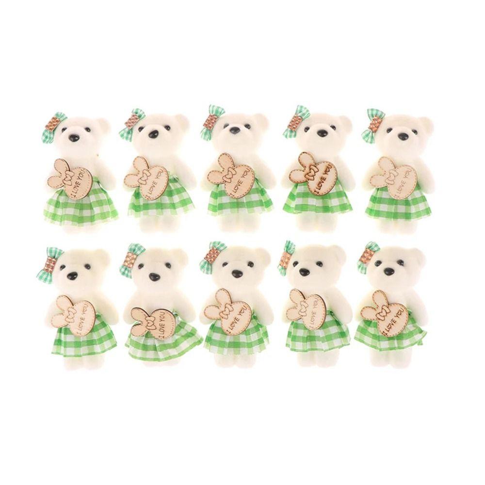 10pcs/bag Plush Doll Mini Bear Flower Bouquet Plush Animal Cartoon Bouquet Doll Girl Birthday Gift