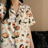 Cartoon Summer Sleepwear Set For Men And Women With Milk Silk Fabric Breathable Lounge Wear