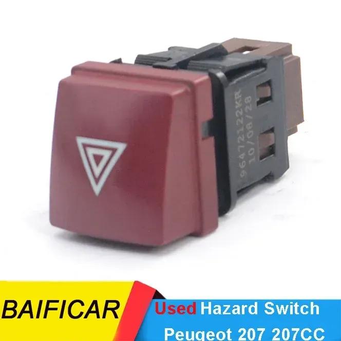 Used 3 Pin Hazard Warning Flasher Switch Dangerous Light Button 96472122KR 6554RQ For Peugeot 207 207CC