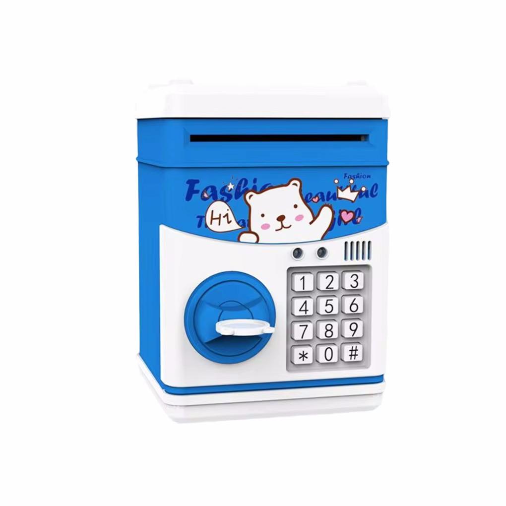 Piggy Bank With Voice Multifunction Cartoon Coin Saving Jar Electronic Children Smart Deposit Box School Student Toys  Pink