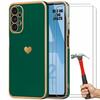 Case - Booling - for Samsung Galaxy A52 4G-5G - Night Green - Heart Pattern - Anti-Scratch - 2 Protective Films