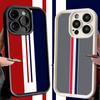 Чехол для телефона Cool Stripe из линии Luxury Sports для iPhone 16 17 Air 16E 15 Pro Max 14 Plus 13 12 Mini Capa Мягкий силиконовый чехол Funda