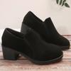 Women Ankle Boots Chunky Suede High Heels Shoes Wnter New Brand Casual Retro Walking Pumps Fashion Comfort Short Boots Mujer