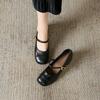 Soft Leather with Mary Jane Shoes Women's Autumn New Single Shoes Retro Coffee Thick Heel Small Leather Shoes