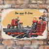 Vibrant Green Tractor Against a Backdrop of Rolling Hills Vintage Metal Wall Sign Decor Poster Frames Garage Living Room