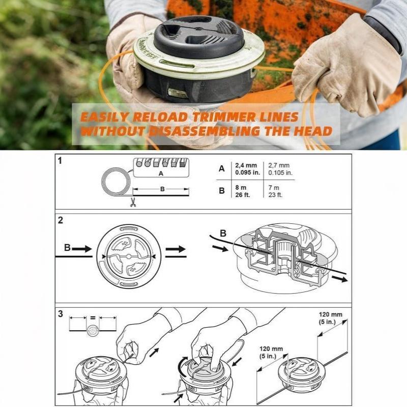 Universal String Trimmer Head Quick Load Design Easy Install Replacement for Garden Yard Weed Cutting Lawn Mowing Maintenance