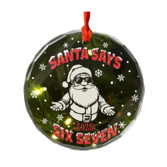 Санта говорит шесть семь рождественское украшение смешной 67 мем подвесное украшение рождественский прикол подарок для друзей семьи