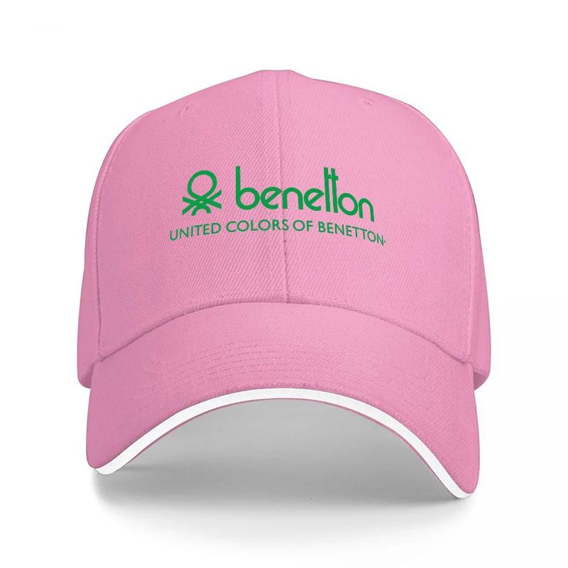 Черная Бейсболка United Colors of Benetton с Вышитым Логотипом, Зеленым Текстом и Белой Отделкой