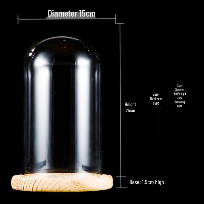 Дисплей для грецких орехов Вэньвань, тыквы и косточек оливы с бамбуковым основанием и стеклянным колпаком высокой прозрачности
