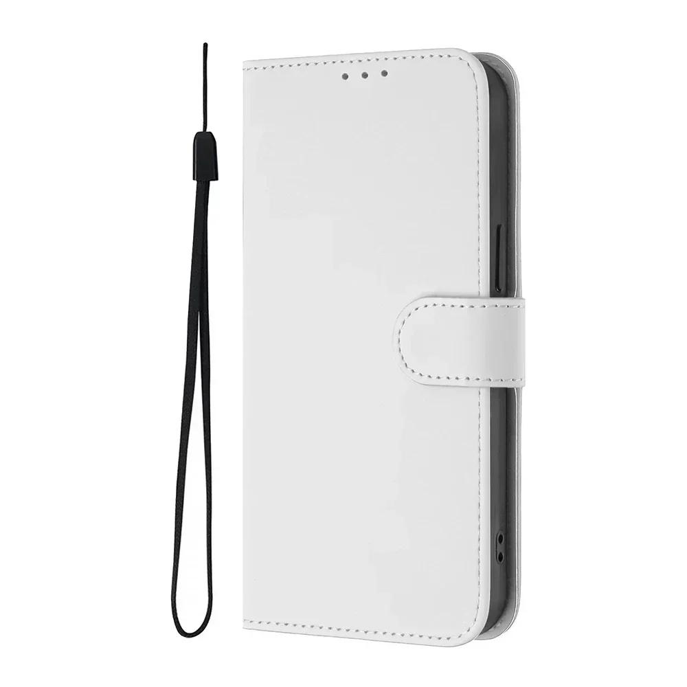 Solid Color Wallet Case for Tecno Pova 6 5 Neo 3 Spark 10 9 Pro 10C 9T 8C Shockproof Kickstand Card Slot Strap Phone Cover