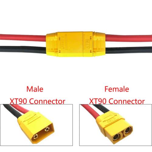 Boladge 2 Pairs XT90H Plug Battery Connector Cable Male and Female Adapter with 15CM 12AWG Silicone Cable for RC Lipo Battery FPV Racing