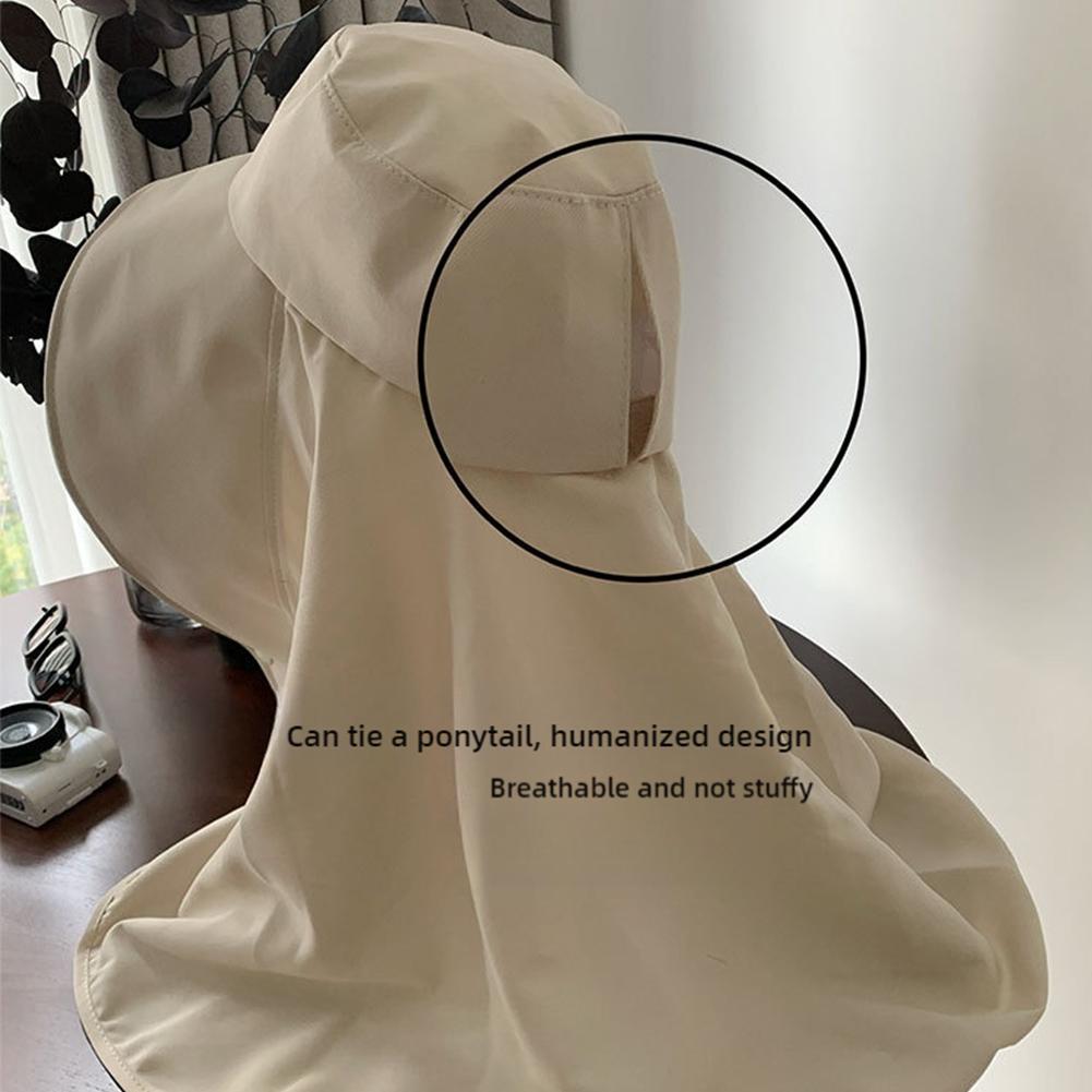 Летние шляпы для женщин, защита шеи от ультрафиолета, большая шаль от солнца, козырьки, конский хвост для La E7T5