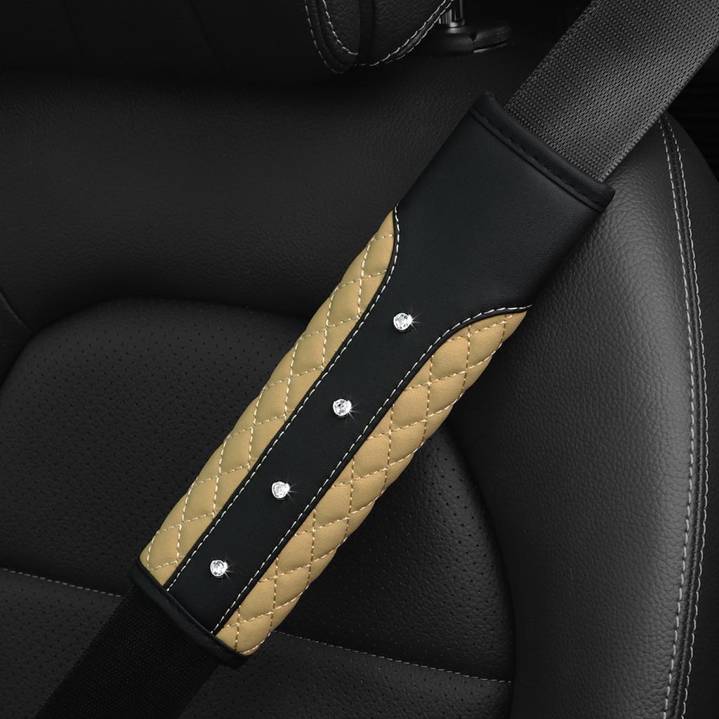 1 украшенный бриллиантами Blingbling аксессуар для автомобиля из искусственной овчины Защита плеча от ремня безопасности Удобный безопасный ремень, не сдавливающий тело