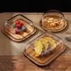 Butter Dish Box Snacks Tray Cake Stand Sturdy with Glass Cover Cheese Storage for Cafe