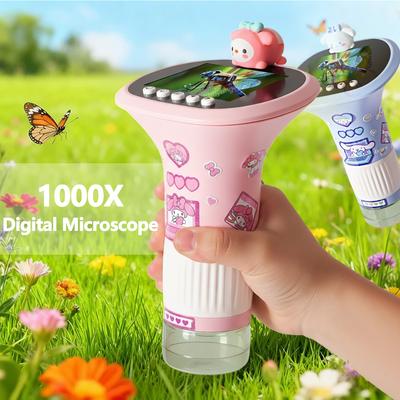 Chriyungel 1000X Ручной цифровой микроскоп для детей STEM Научная игрушка со светодиодной подсветкой для видео Po Образовательные игрушки Подарок