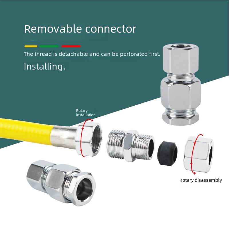 Набор из 3 гаек для газовой трубы из нержавеющей стали с волновым соединением без стука для переоборудования на природный газ, 3/8"", 3/4"", 1"" быстроразъемные соединения