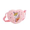 Children's Heart Shaped Shoulder Bag Unicorn Cartoon Plush Love Crossbody Bag Kindergarten Girls' Candy Storage Bag