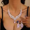 2 шт./компл. Элегантные свадебные ожерелья и серьги, Набор ожерелья и серег с кристаллами, Банкет