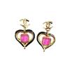 Серьги с логотипом Double C в форме сердца Женские серьги Золотые AB9794-B09819-NL653