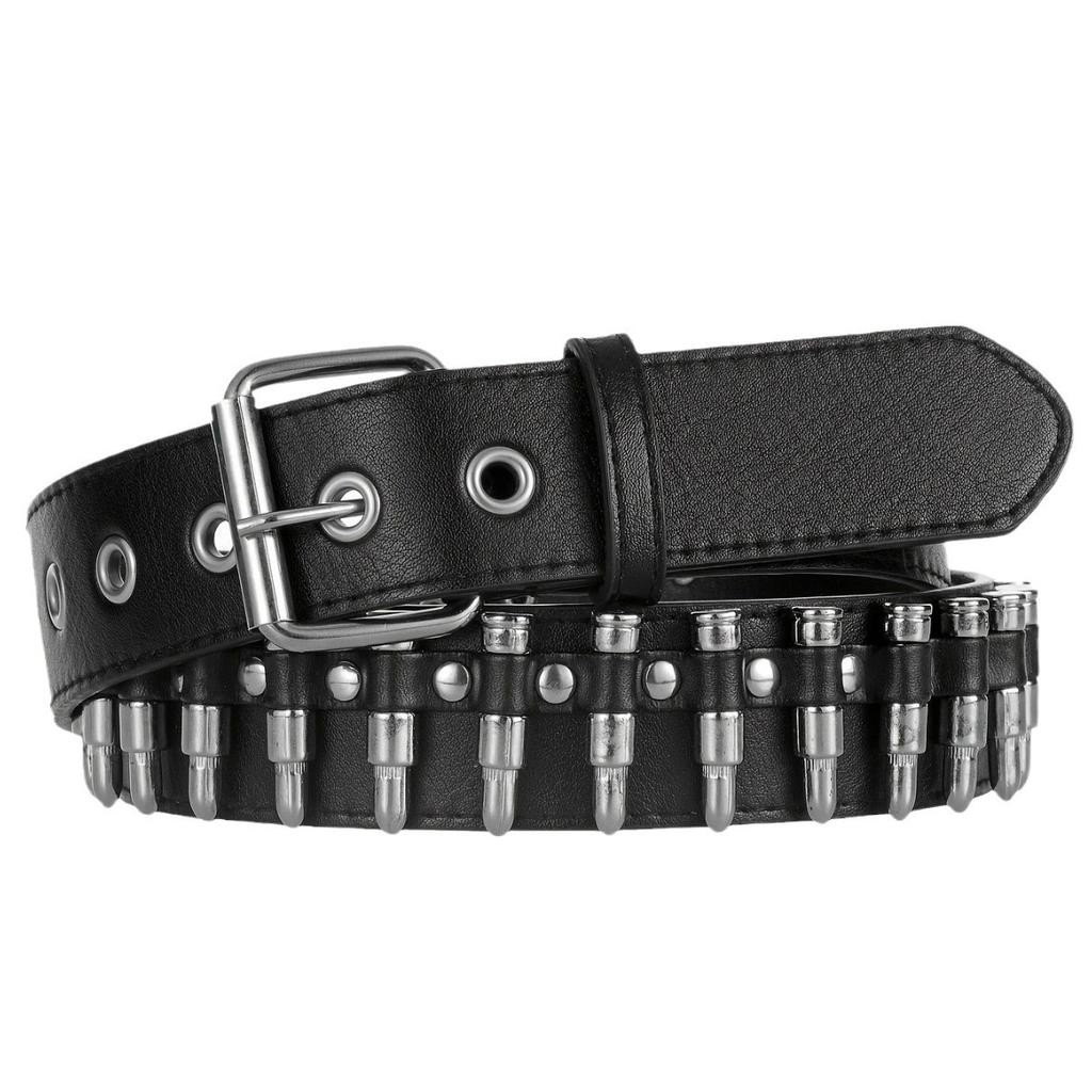 Ремень-патронташ с заклепками, мужской ремень в панк-стиле, декоративный ремень для личности, камуфляжный уличный ремень