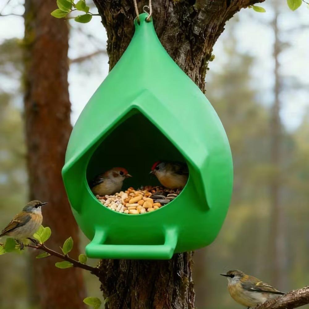 Creative Waterproof Hanging Bird Feeder Rainproof Large Capacity Bird Feeding Dispenser with Stand Bird Feeder Tray Outdoor