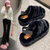 Fashion Versatile Fluffy Slippers for Women's Outward Wear 2025 Autumn and Winter New Indoor Home Cotton Mops