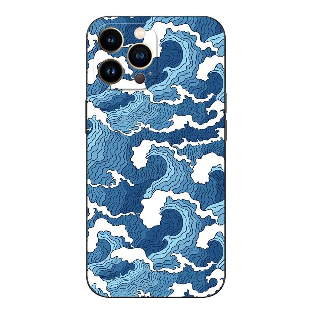 Чехол для телефона с мультяшной волной для iPhone Samsung Galaxy Redmi Xiaomi Oppo OnePlus Note SA 7 8 9 10 11 12 13 14 20 21 22 23 53 54 Pro Max Ultra TPU Soft