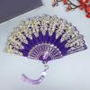 1 шт. Классический Подарочный Пластиковый Веер для Танцевальных Выступлений Складной Разноцветный Новый Китайский Стиль Древний Стиль Элегантная Резьба Фотография