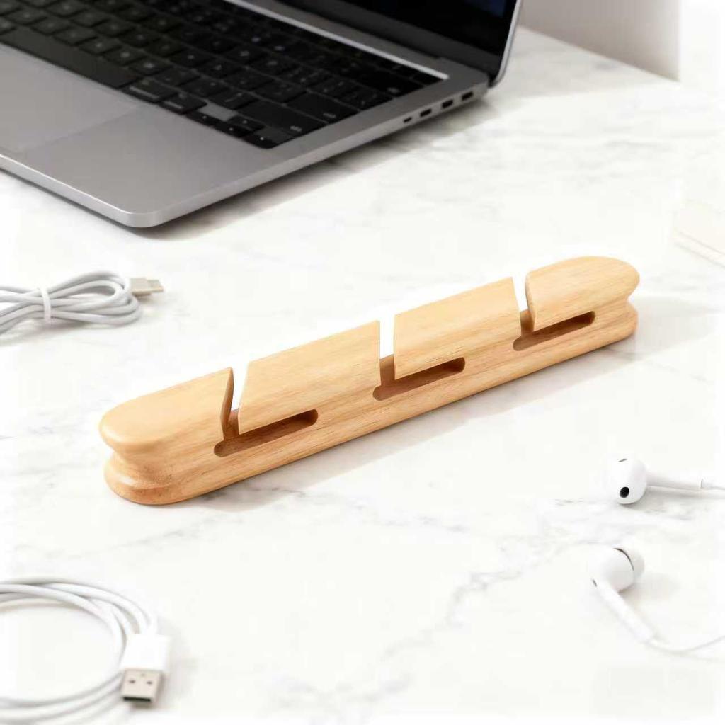1PC Solid wood cable clip-on cable organizer, suitable for USB charging cables, power cords, and mouse cables. Wooden cable holder, cable organizer.