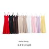 Kaslead New Women Clothes Western Style Fashion Slim Fit Silk Satin Texture Midi Dress 3248331